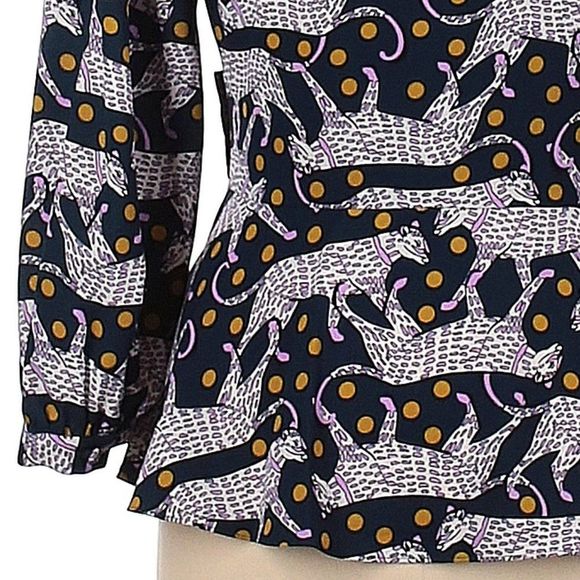 🎁 50% OFF Bundles 🎁 NWT Kate Spade Panther Dot Wrap Blouse Size 8 - Picture 7 of 9